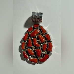 Navajo Artist Kenneth Jones Natural Branch Coral Pendant